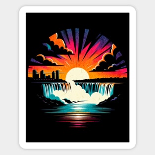 Niagara Falls Vintage Circle Design Sticker